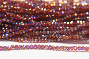 2mm Gold Lustre Amethyst AB Facetted Round Crystals