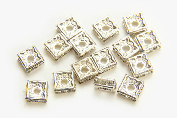 6mm Silver Plated Squaredelle Crystal