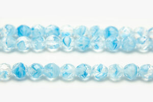 8mm Maya Blue Crystal Hurricane Fire Polished Czech Glass