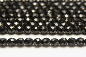 8mm Jet Diamond Opaque Lustre Fire Polished Czech Glass