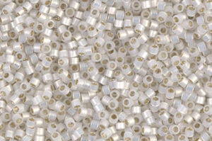 Gilt Lined White Opal Delica Beads