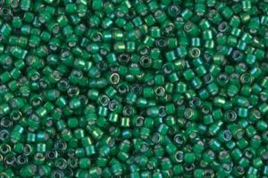 White Lined Emerald AB Delica Beads