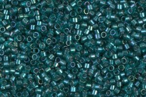 Sparkling Aqua Green Lined Teal AB Delica Beads
