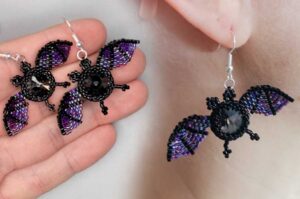 Crystal Bat Beaded Earrings Kit